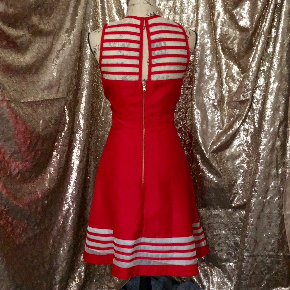 Quiet Luxury 100% silk  Illusion Fit and Flare Dress